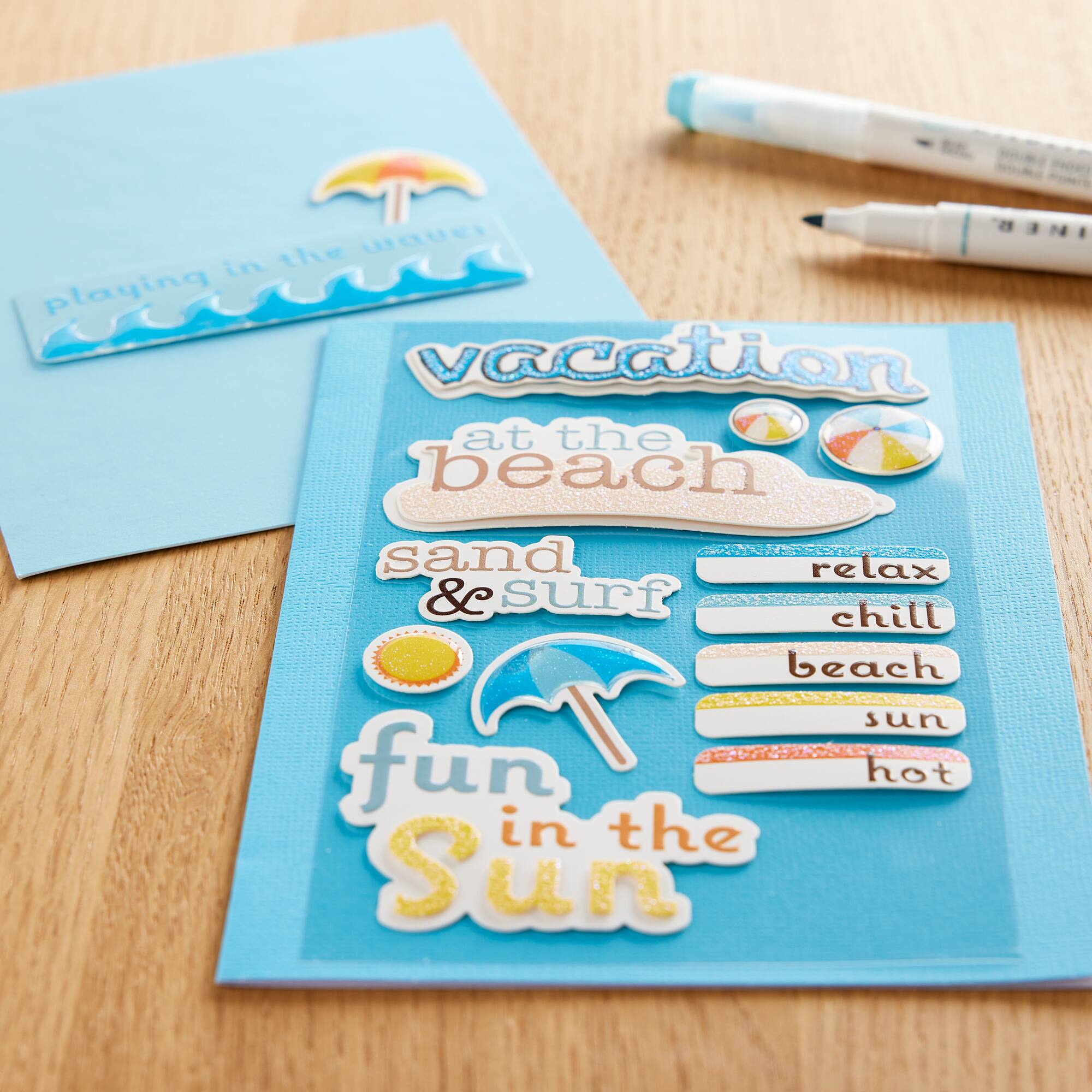 12 Pack: At the Beach Signature Dimensional Stickers by Recollections™